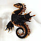 Order Dragon brooch 'Aidar'. Black Dragon. Black with gold. master Alena Litvin. Livemaster. . Brooches Фото №3