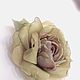 Order FABRIC FLOWERS. Rose-brooch 'olive-gold'. fioridellavita. Livemaster. . Brooches Фото №3