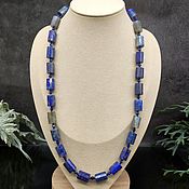 Работы для детей, handmade. Livemaster - original item Unique beads made of natural lapis lazuli, labrador and pearls !. Handmade.