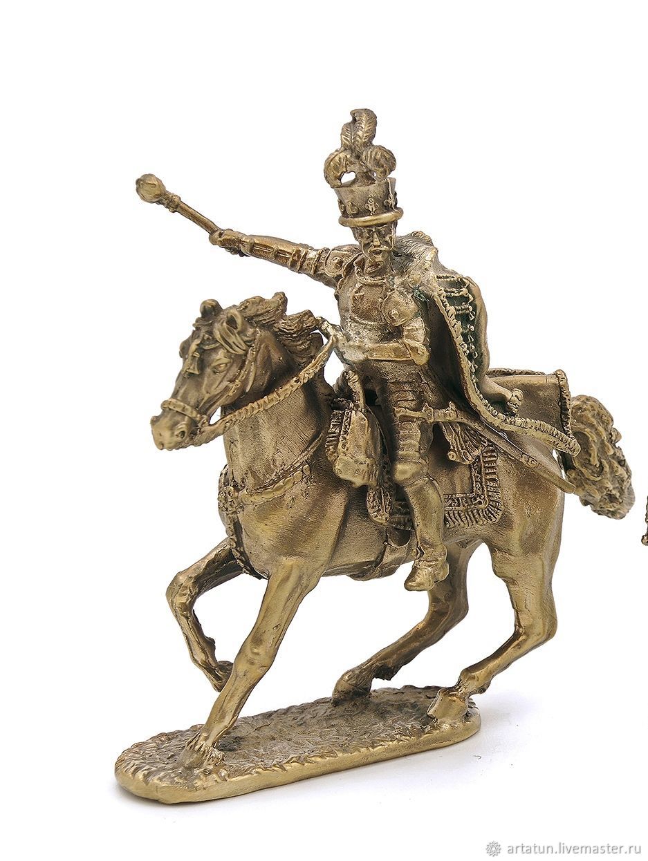 Soldiers figurines, horse of the hussar, brass, 14-15 cm, Figurine, Moscow,  Фото №1