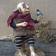 Ангел-чудик с голубем, Интерьерная кукла, Волжский,  Фото №1