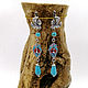 Classic long earrings ' Turquoise summer'. Earrings. Jewelry just for You (G-Korchagina). My Livemaster. Фото №4