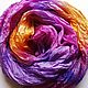 Tippet batik crinkled Japanese Azalea silk 100% silk 100% silk Fair masters Handmade Womens scarf Gift woman Scarf scarves Batik stole Purple Orange Solovyev
