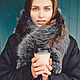 Fox fur scarf in blue, Collars, Moscow,  Фото №1