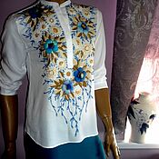 Dress with manual volume embroidery