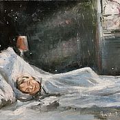 Для дома и интерьера handmade. Livemaster - original item Painting Under a warm blanket oil on canvas 25-30 cm. Handmade.