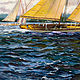 Order Oil painting on canvas Regatta. Sailboats on the waves Buy paintings. pirogov-maxim. Livemaster. . Pictures Фото №3