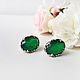 Earrings with emerald agate. 925 sterling silver. Earrings. Zoloto Master. My Livemaster. Фото №4