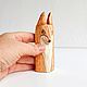Лиса из дерева Рыжая улыбка Wooden fox. Статуэтка. Ирина Люмти          Декор из дерева. Интернет-магазин Ярмарка Мастеров.  Фото №2