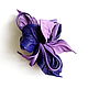Very Peri Automatic Hair Clip Leather Flower Blue Purple. Hairpins. De-Si-Re. My Livemaster. Фото №4