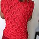 Топ «Капли» красный. Топы. lulu_knits. Ярмарка Мастеров.  Фото №5