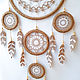 Order Large knitted dream catcher beige, the decor in Bohemian style. Вязаные ловцы снов My_lace_dreams. Livemaster. . Dream catchers Фото №3
