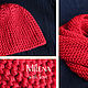 A set of knitted raspberries, a knitted hat, a knitted scarf, Headwear Sets, Minsk,  Фото №1