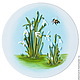 Картина Галантусы из серии «Ботаническая коллекция. Весна».  Вышивка лентами. Миниатюра. Панно на стену. Без оформления