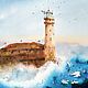 Order Painting lighthouse sea storm. Painting as a gift seascape. Olga Ermakova art. Livemaster. . Pictures Фото №3