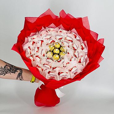 L002.231 Сладкий букет из конфет *Бутоны роз* подарок на 8 марта
