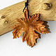 Wood pendants Maple leaf (birch cap)