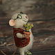  валяный мышонок с кактусом. Войлочная игрушка. The Pumpkin Mouse (Ксения). Ярмарка Мастеров.  Фото №5