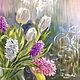  Oil painting ' Hyacinths - energy of spring». Pictures. Fine Art for Joy. My Livemaster. Фото №5
