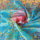 `Солнце в стиле Эбру` (платок выполнен в технике Эбру - рисунки по воде мастером Ивановой Анной (Ann Iva)