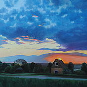 Картины и панно handmade. Livemaster - original item Oil painting Summer. Sunset.. Handmade.