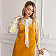 Блузка из хлопка Цветы, блузка с бантом серая желтая в офис. Блузки. MoZaika. Ярмарка Мастеров.  Фото №5
