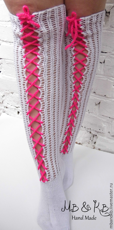 Белые гольфы с завязками в интернет-магазине на Ярмарке Мастеров ...