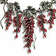 Silver necklace with pomegranates and leaves Crimson Autumn, Necklace, Sosnogorsk,  Фото №1