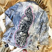 Джинсовая куртка с авторской росписью Скрудж мак Дак