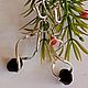 Vintage Black Agate Rhodium Earrings Korea. Tassel earrings. Rimliana - the breath of the nature (Rimliana). My Livemaster. Фото №6