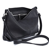 Сумки и аксессуары handmade. Livemaster - original item Black Leather Crossbody Bag with Shoulder Strap Clutch. Handmade.