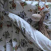 Комплект для кроватки новорожденного Бортики Кармашек Именная подушка