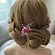 Заколка невидимка с пионом. Заколки. Анна Голден (golden-for-hair). Ярмарка Мастеров.  Фото №11