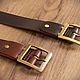 Ремни из итальянской кожи Etrusco с пряжкой Military. Ремни. Ringdove Изделия из натуральной кожи. Интернет-магазин Ярмарка Мастеров.  Фото №2