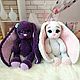 Фиолетовая зайка, белая зайка. Мягкие игрушки. Toys-by-panda. Ярмарка Мастеров.  Фото №6