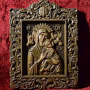 Резная Икона из дерева - Казанская Божия Матерь