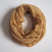 Аксессуары handmade. Livemaster - original item Snudy: Snood in two turns knitted from kid mohair mustard-beige. Handmade.