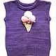 Knitted vest for baby girl icecream vest purple. merino wool. Vests. GemKnitDesign. My Livemaster. Фото №4