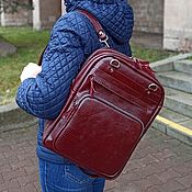 Сумки и аксессуары handmade. Livemaster - original item Backpacks: Bag-backpack women`s leather Burgundy Shirley Mod SR83-982. Handmade.