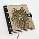 Handmade wooden notebook with leather binding 'Wolf'. Notebooks. semejnaya-masterskaya-bambuk. My Livemaster. Фото №5