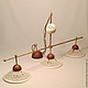 Ceramic chandelier with three shades for a long chain of 'Ivory', Lampshades, Moscow,  Фото №1