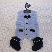Одежда детская handmade. Livemaster - original item Vest for a boy of 3-6 months, height 62-68 cm.. Handmade.