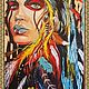 Order Cherokee Squaw.( Mujer de la tribu Cherokee) Retrato de arte Pop. Irene's gallery. Oil paintings.. Livemaster. . Pictures Фото №3