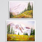 Картины и панно handmade. Livemaster - original item 2 Original Oil Paintings, Mt Rainier National Park. Handmade.