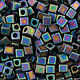 10gr 3mm Cube 401FR Japanese Beads Miyuki Black Rainbow Beads Miyuki, Beads, Chelyabinsk,  Фото №1