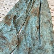 Платок шелковый "Спокойное море" индиго шибори
