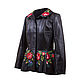 Women's leather jacket 'Floral embroidery'. Outerwear Jackets. Pelle Volare. Online shopping on My Livemaster.  Фото №2