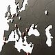 Mapa del mundo decoración de la pared de madera negro 180x108 cm, Decor, Moscow,  Фото №1