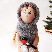 Пара- Дед Мороз и Снегурочка. Текстильные интерьерные куклы