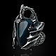 Кольцо серебряное Дракон с гелиотропом с камнем. Кольца. Aventure.Jewelry. Интернет-магазин Ярмарка Мастеров.  Фото №2